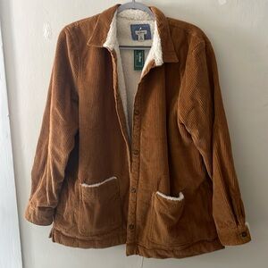 BRAND NEW LL BEAN FUZZY CORDUROY JACKET